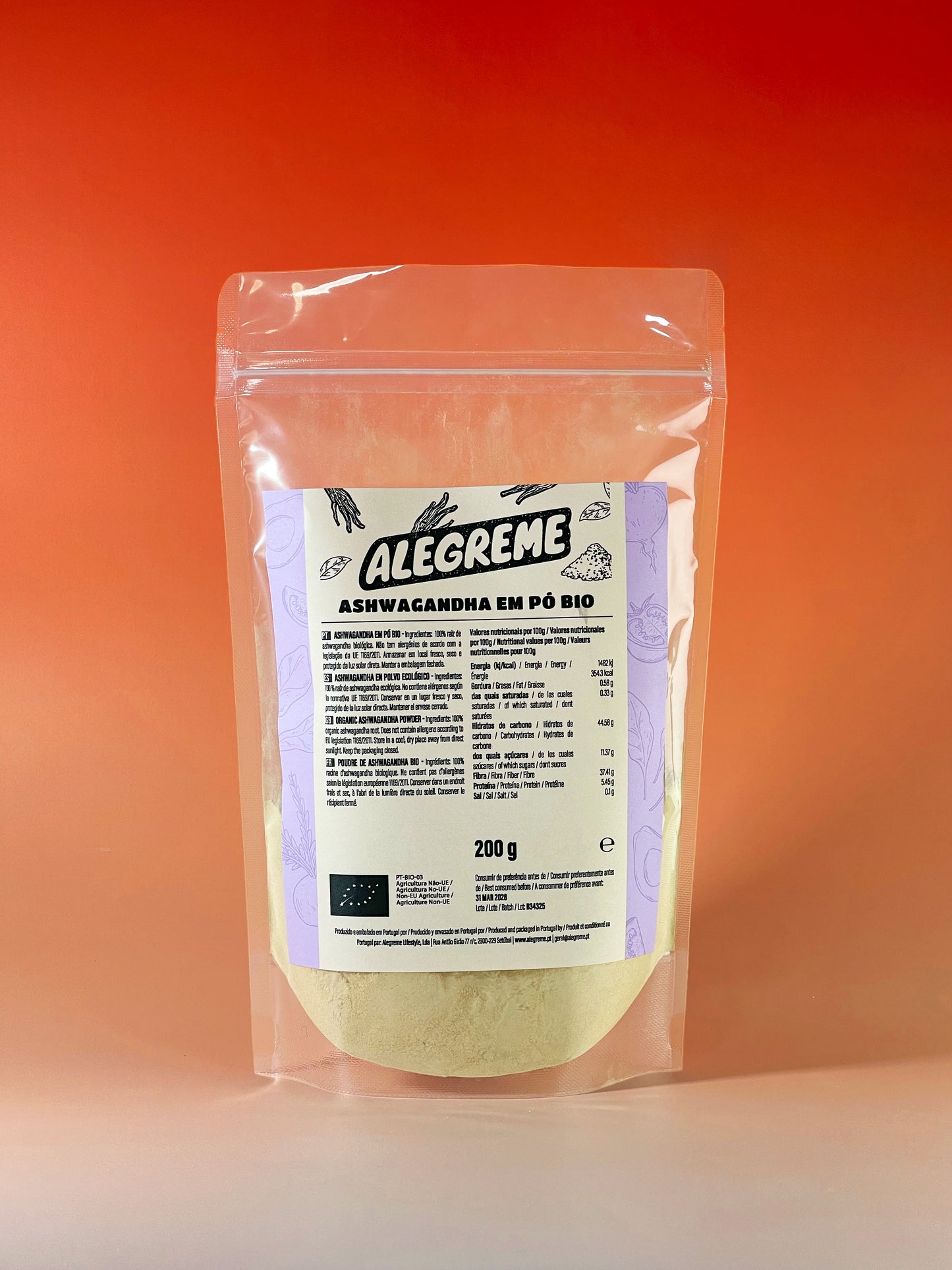 Ashwagandha em pó bio (200g)