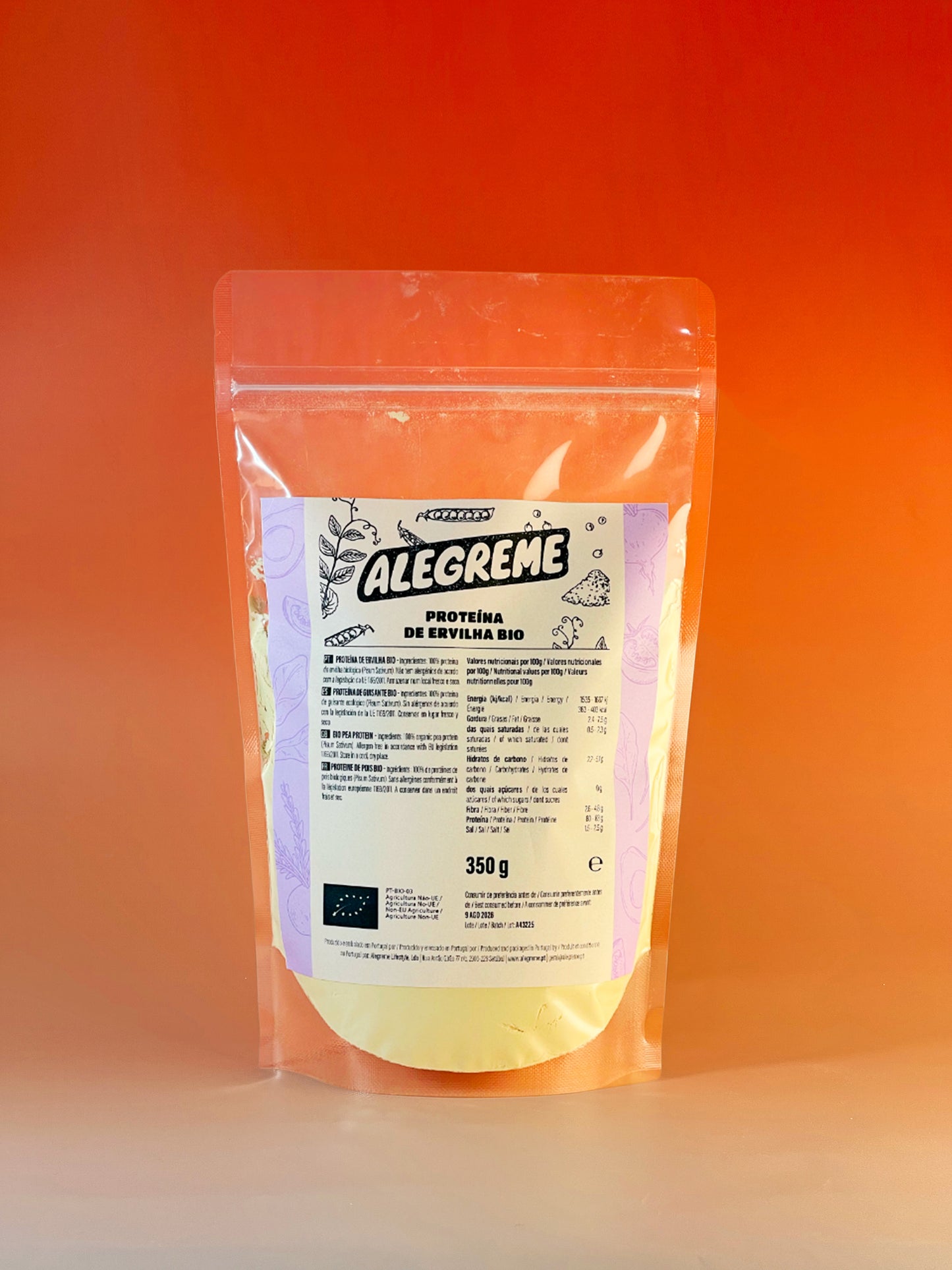 Proteína de ervilha bio (350 g)