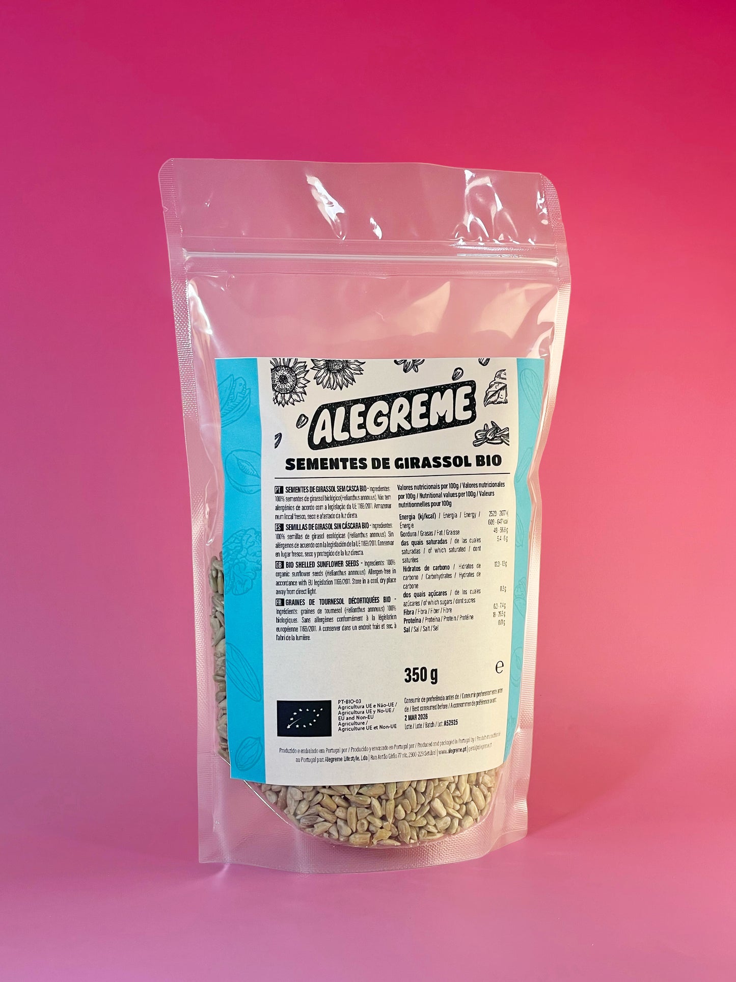 Sementes de girassol bio (350g)