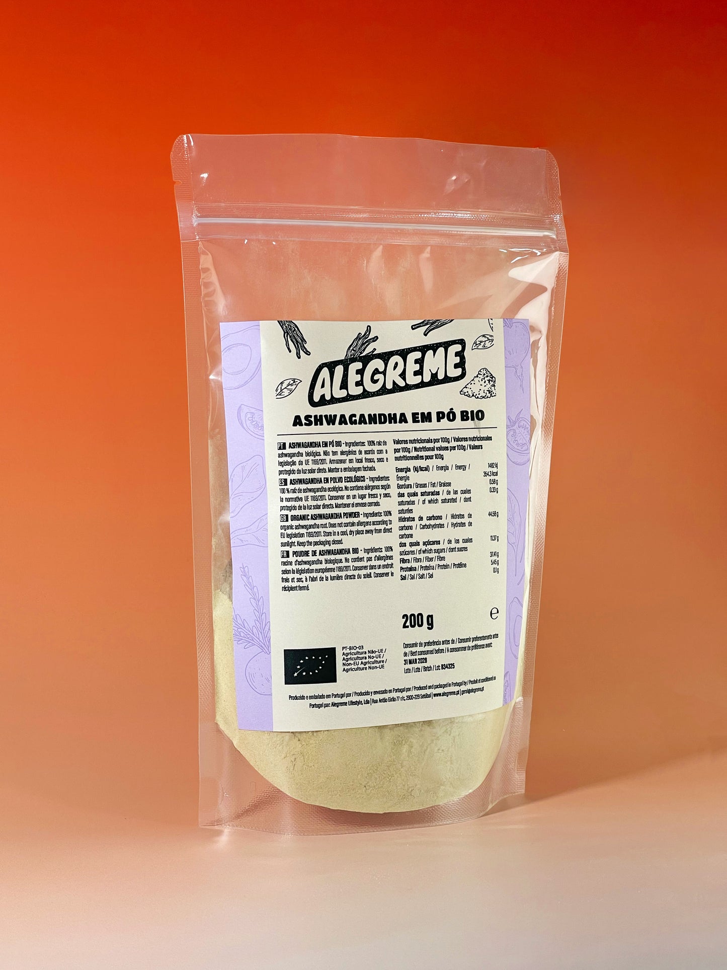 Ashwagandha em pó bio (200g)