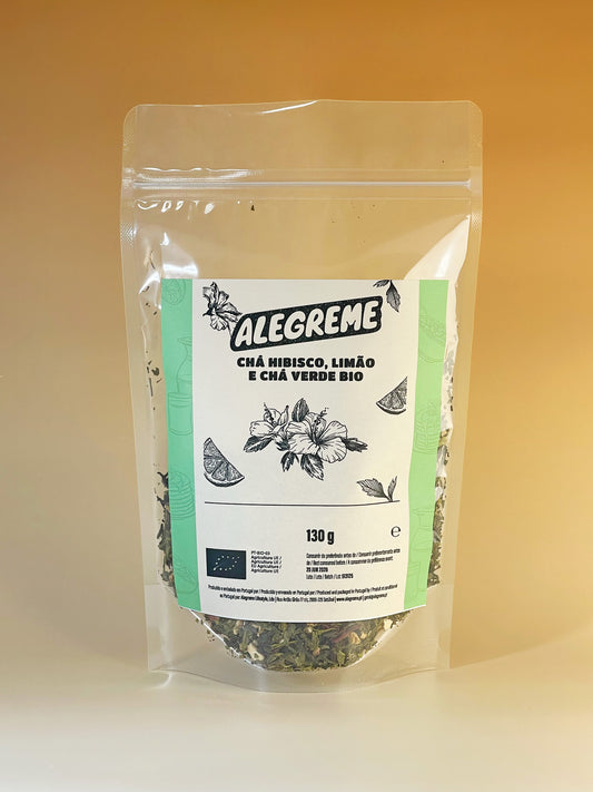 Chá Hibisco, Limão e Chá Verde bio (130g)