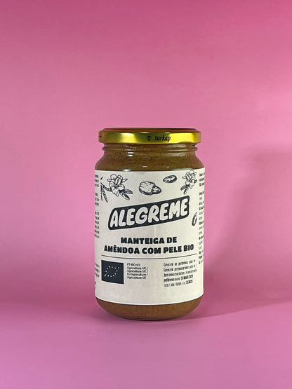 Mantequilla de almendras ecológica con piel (350g)