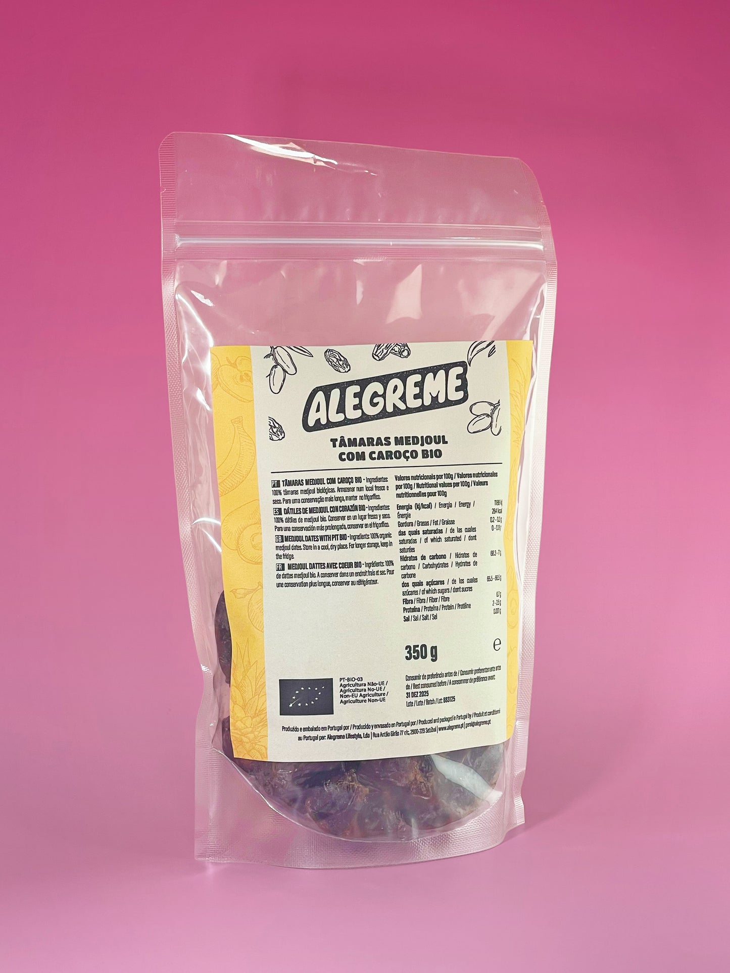 Dátiles Medjoul orgánicos con hueso (350 g)
